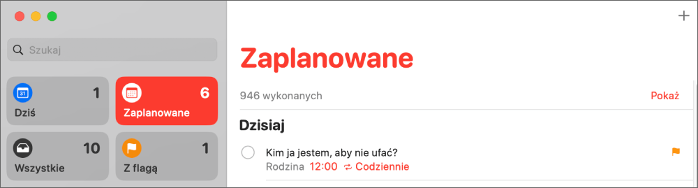 Przypomnienie w aplikacji