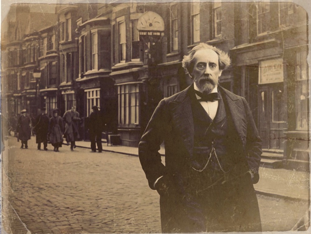 Spacer na starej fotografii