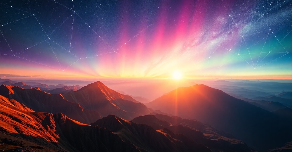 Widok na góry i zachód słońca - grafika wiodąca do artykułu czy Wszechświat daje Ci zielone światło